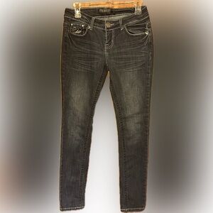 Rue21 PREMIERE Blue Denim Jeans with Wing-Like Décor Bling Back Pockets